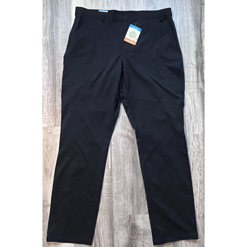 NWT Columbia Sage Peak Chino Pants Mens 36x32 BlACK Omni-Shield Active Fit
